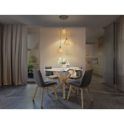 Ledvance - Chandelier on a string DECOR RAFFIA 3xE27/15W/230V raffia bast