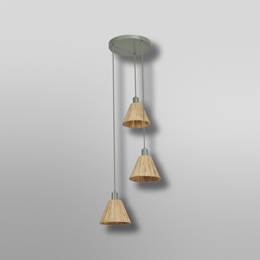 Ledvance - Chandelier on a string DECOR RAFFIA 3xE27/15W/230V raffia bast