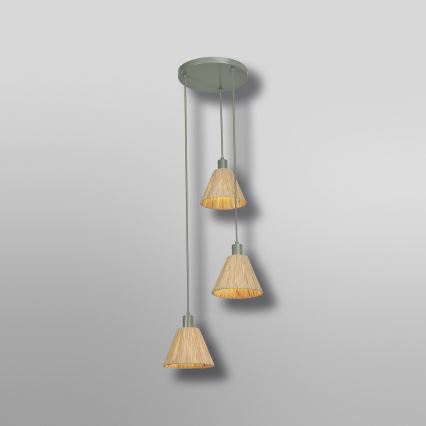 Ledvance - Chandelier on a string DECOR RAFFIA 3xE27/15W/230V raffia bast