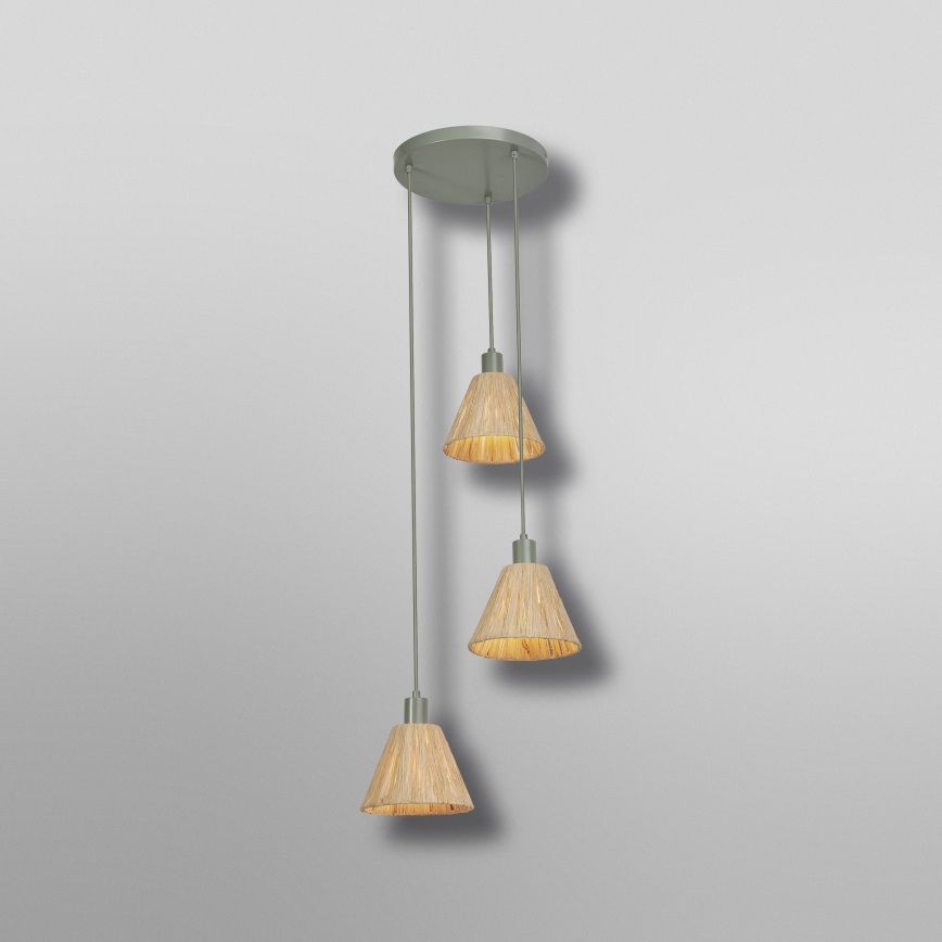 Ledvance - Chandelier on a string DECOR RAFFIA 3xE27/15W/230V raffia bast