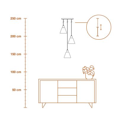 Ledvance - Chandelier on a string DECOR RAFFIA 3xE27/15W/230V raffia bast