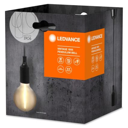 Ledvance - Chandelier on a string PENDULUM BELL 1xE27/15W/230V black