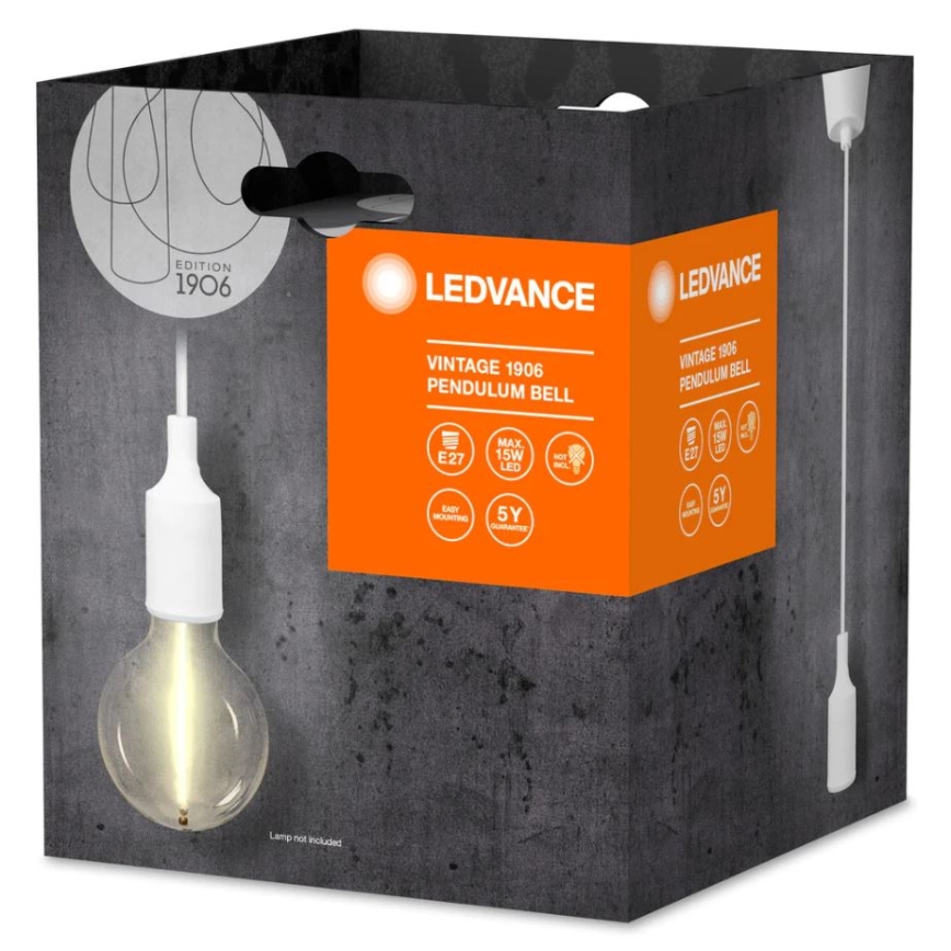 Ledvance - Chandelier on a string PENDULUM BELL 1xE27/15W/230V white