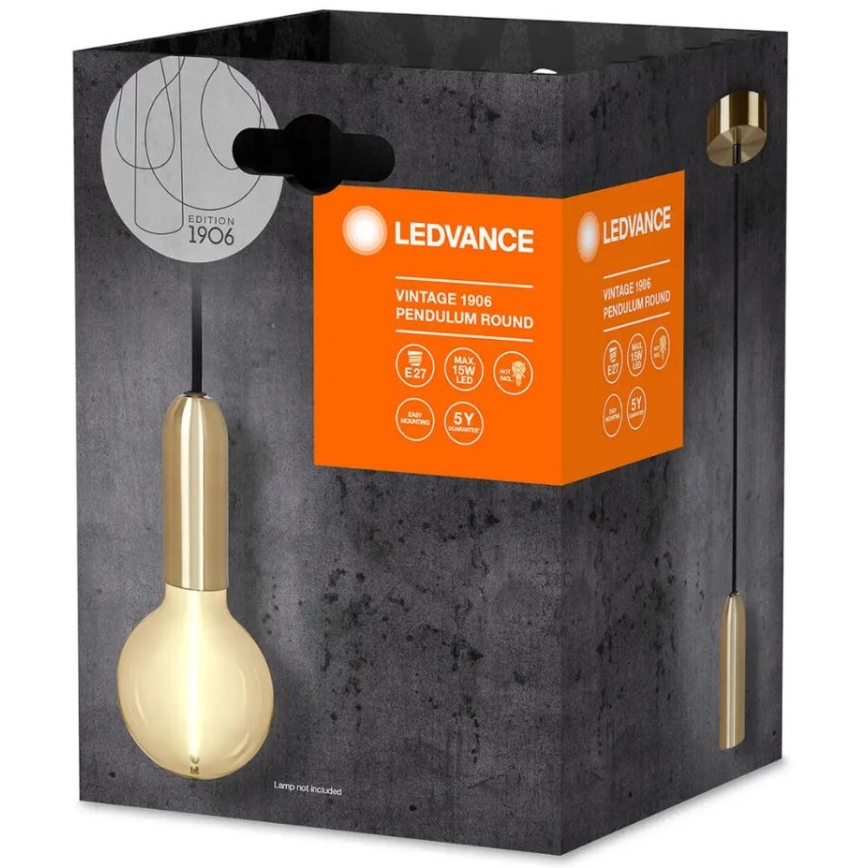 Ledvance - Chandelier on a string PENDULUM ROUND 1xE27/15W/230V gold
