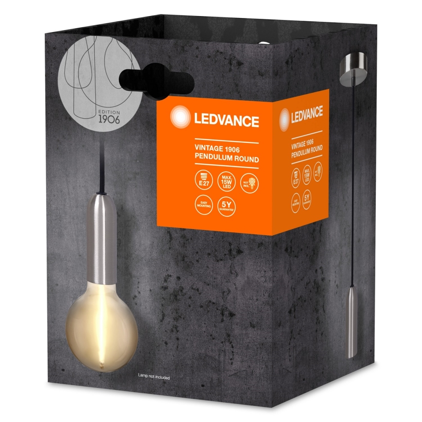 Ledvance - Chandelier on a string PENDULUM ROUND 1xE27/15W/230V matte chrome