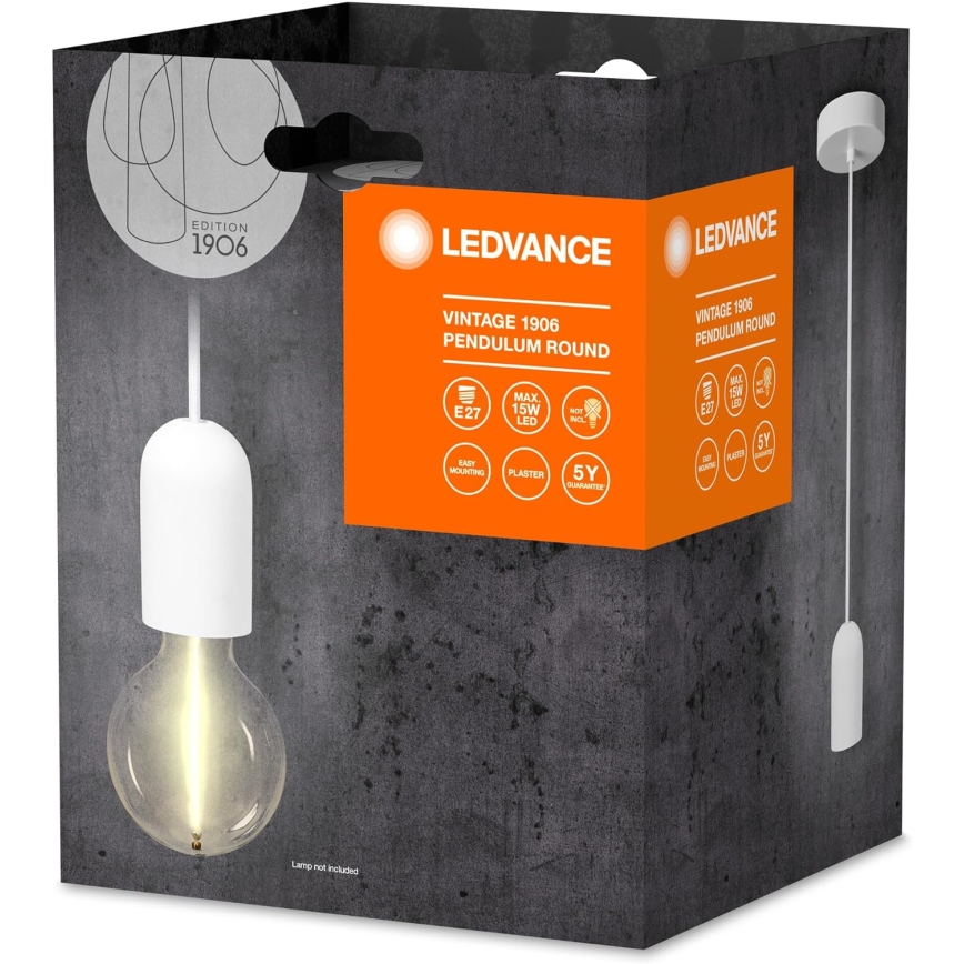 Ledvance - Chandelier on a string PENDULUM ROUND 1xE27/15W/230V white