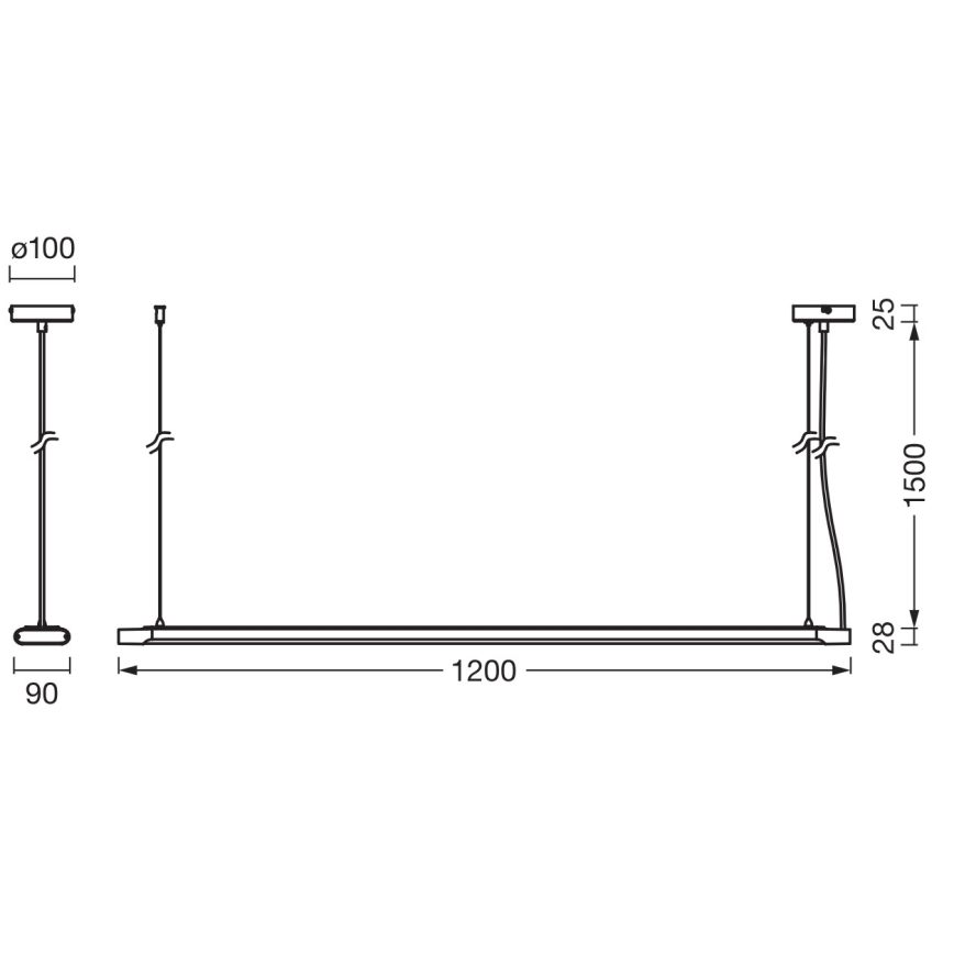 Ledvance - Dimmable LED Pendant Light OFFICE LINE LED/40W/230V