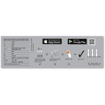 Ledvance - Extension SET 3x LED RGBW Outdoor lamp SMART+ MINI 3xLED/1,9W/230V IP44 Wi-Fi