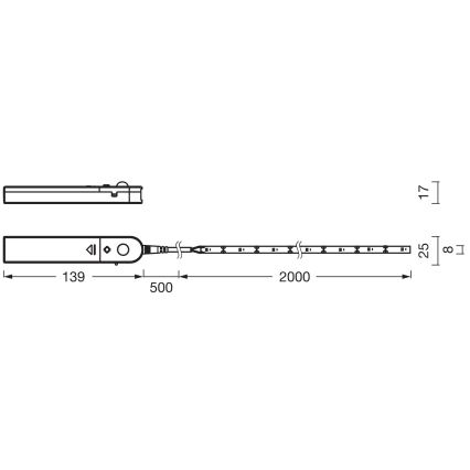 Ledvance - FLEX 2m LED Strip with Motion Sensor LED/3.6W/4xAA