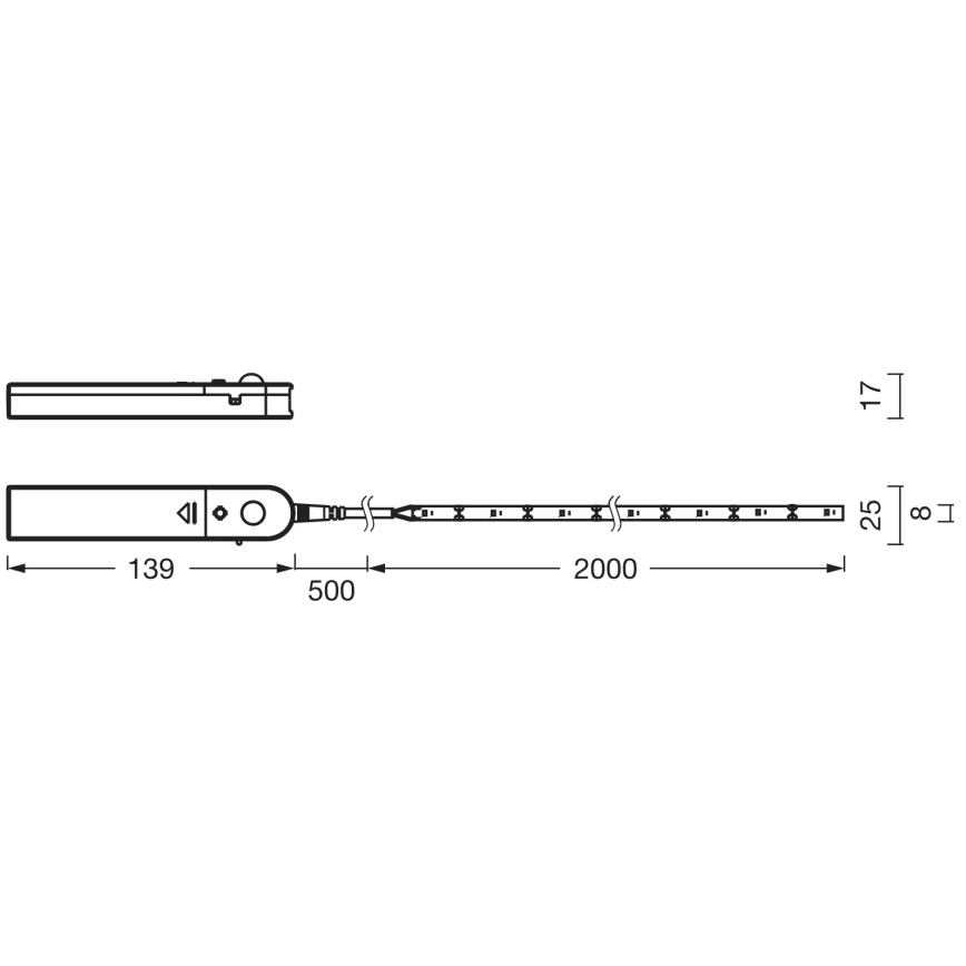 Ledvance - FLEX 2m LED Strip with Motion Sensor LED/3.6W/4xAA