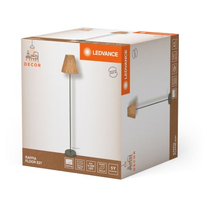 Ledvance - Floor lamp DECOR RAFFIA 1xE27/15W/230V raffia bast