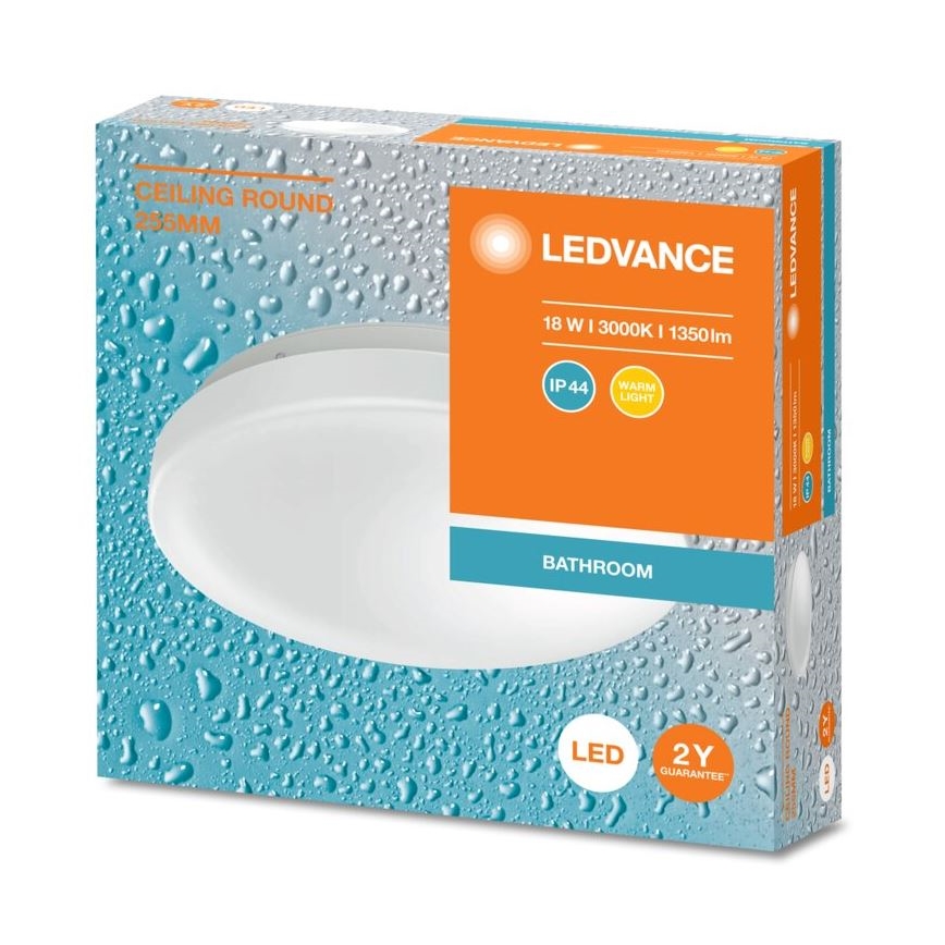Ledvance - LED Bathroom ceiling light CEILING ROUND LED/18W/230V 3000K IP44