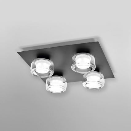 Ledvance - LED Bathroom ceiling light ORBIS FLAME 4xLED/5,5W/230V 3000/4000K IP44 black