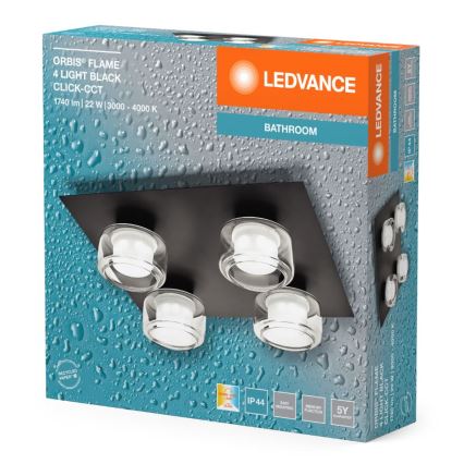 Ledvance - LED Bathroom ceiling light ORBIS FLAME 4xLED/5,5W/230V 3000/4000K IP44 black