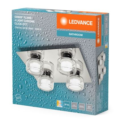 Ledvance - LED Bathroom ceiling light ORBIS FLAME 4xLED/5,5W/230V 3000/4000K IP44 chrome