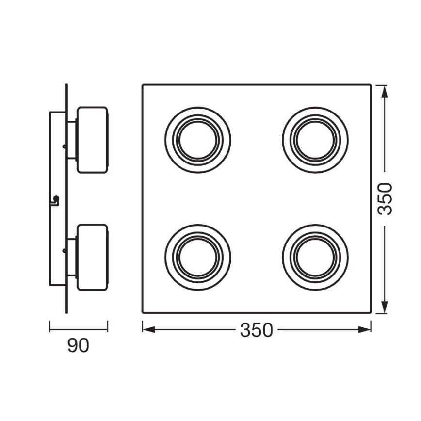 Ledvance - LED Bathroom ceiling light ORBIS FLAME 4xLED/5,5W/230V 3000/4000K IP44 white