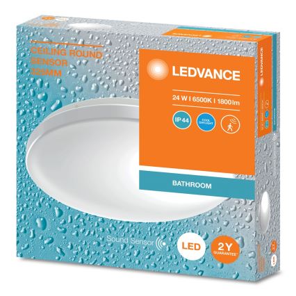 Ledvance - LED bathroom ceiling light with dusk sensor CEILING ROUND LED/24W/230V IP44