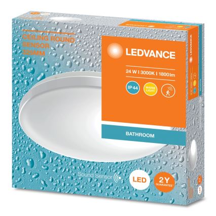 Ledvance - LED Bathroom Ceiling Light with Dusk Sensor CEILING ROUND LED/24W/230V IP44