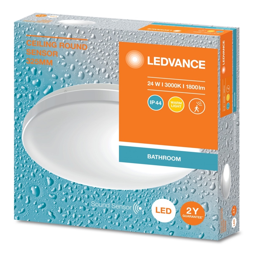 Ledvance - LED Bathroom Ceiling Light with Dusk Sensor CEILING ROUND LED/24W/230V IP44
