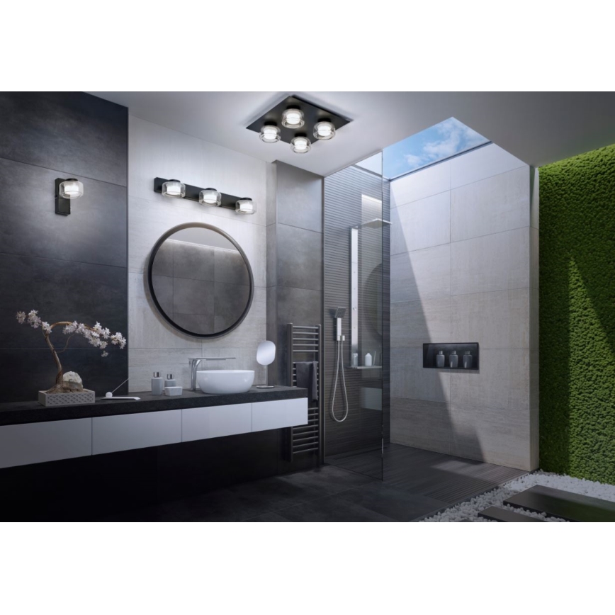 Ledvance - LED Bathroom wall light ORBIS FLAME 2xLED/5,5W/230V 3000/4000K IP44 black
