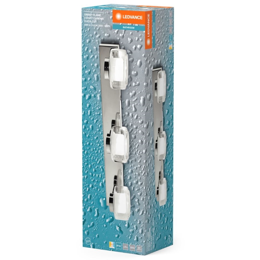 Ledvance-LED Bathroom wall light ORBIS FLAME 3xLED/5,5W/230V IP44 chrome