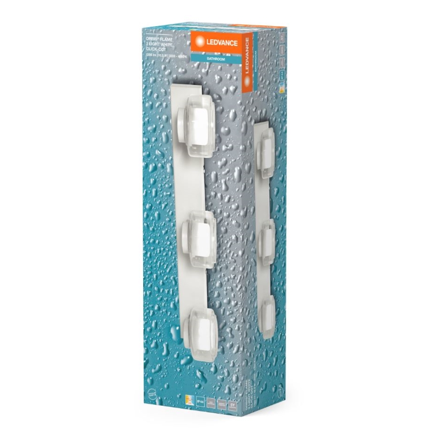 Ledvance - LED Bathroom wall light ORBIS FLAME 3xLED/5,5W/230V 3000/4000K IP44 white