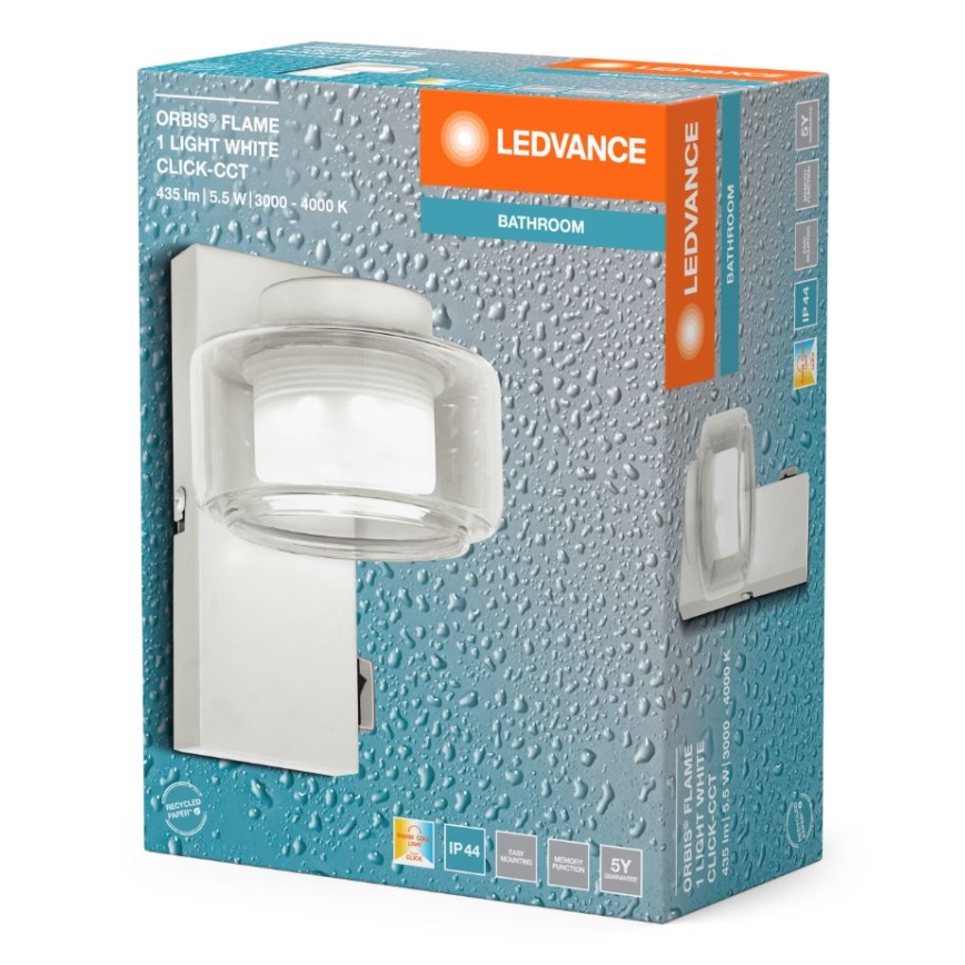 Ledvance - LED Bathroom wall light ORBIS FLAME LED/5,5W/230V 3000/4000K IP44 white