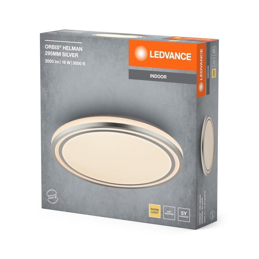 Ledvance - LED Ceiling light ORBIS HELMAN LED/16W/230V d. 29,5 cm silver