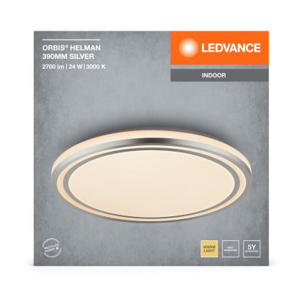 Ledvance - LED Ceiling light ORBIS HELMAN LED/24W/230V d. 39 cm silver