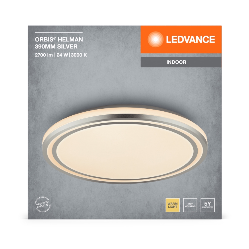 Ledvance - LED Ceiling light ORBIS HELMAN LED/24W/230V d. 39 cm silver