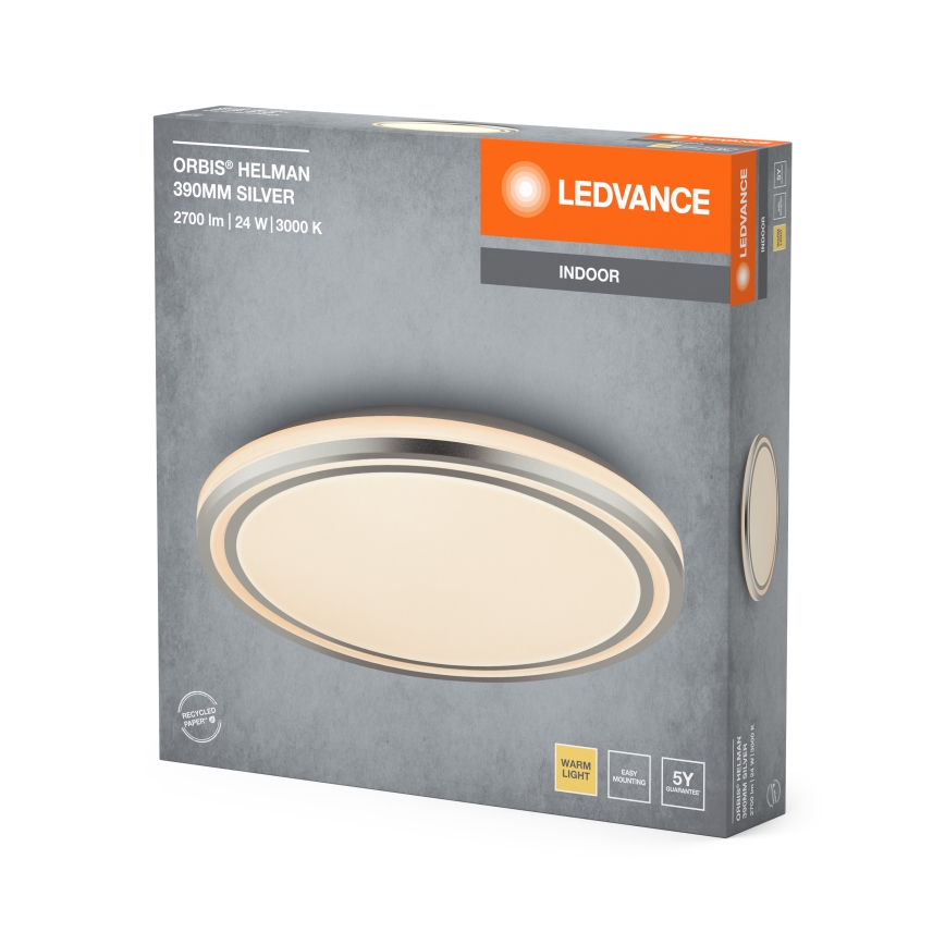 Ledvance - LED Ceiling light ORBIS HELMAN LED/24W/230V d. 39 cm silver