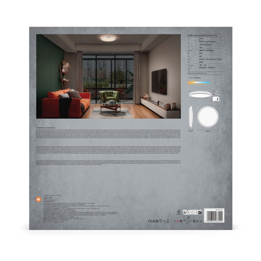 Ledvance - LED Ceiling light ORBIS HELMAN LED/24W/230V d. 39 cm silver