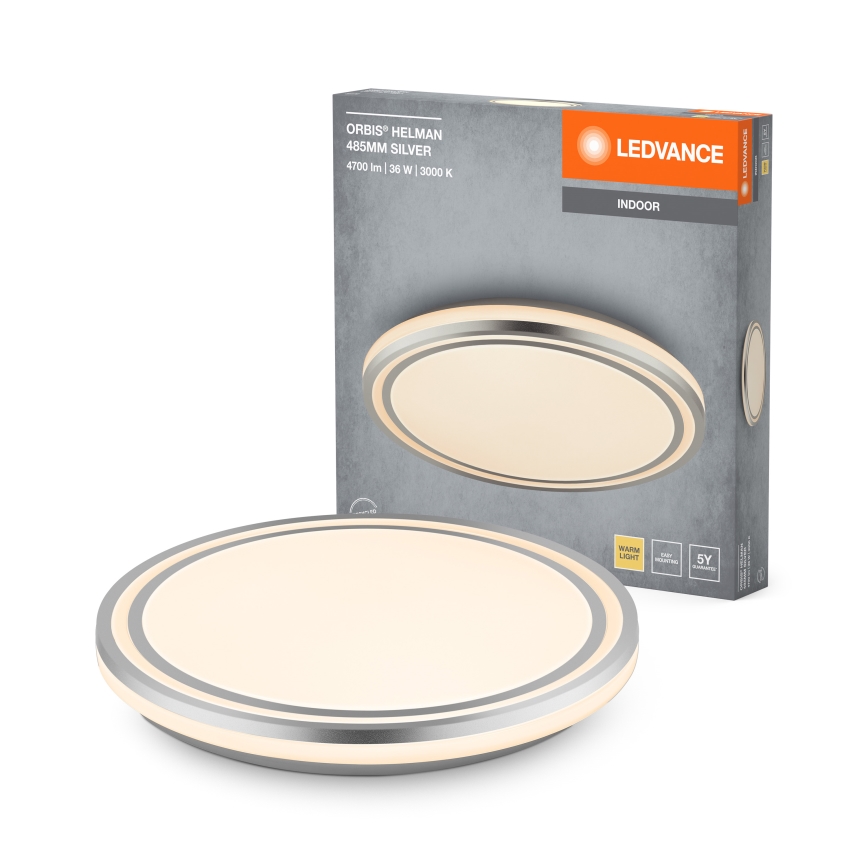 Ledvance - LED Ceiling light ORBIS HELMAN LED/36W/230V d. 48,5 cm silver