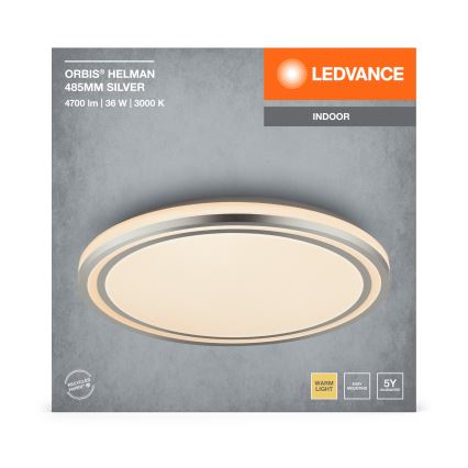 Ledvance - LED Ceiling light ORBIS HELMAN LED/36W/230V d. 48,5 cm silver