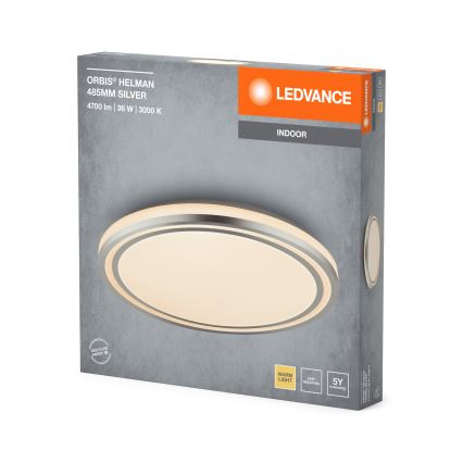 Ledvance - LED Ceiling light ORBIS HELMAN LED/36W/230V d. 48,5 cm silver