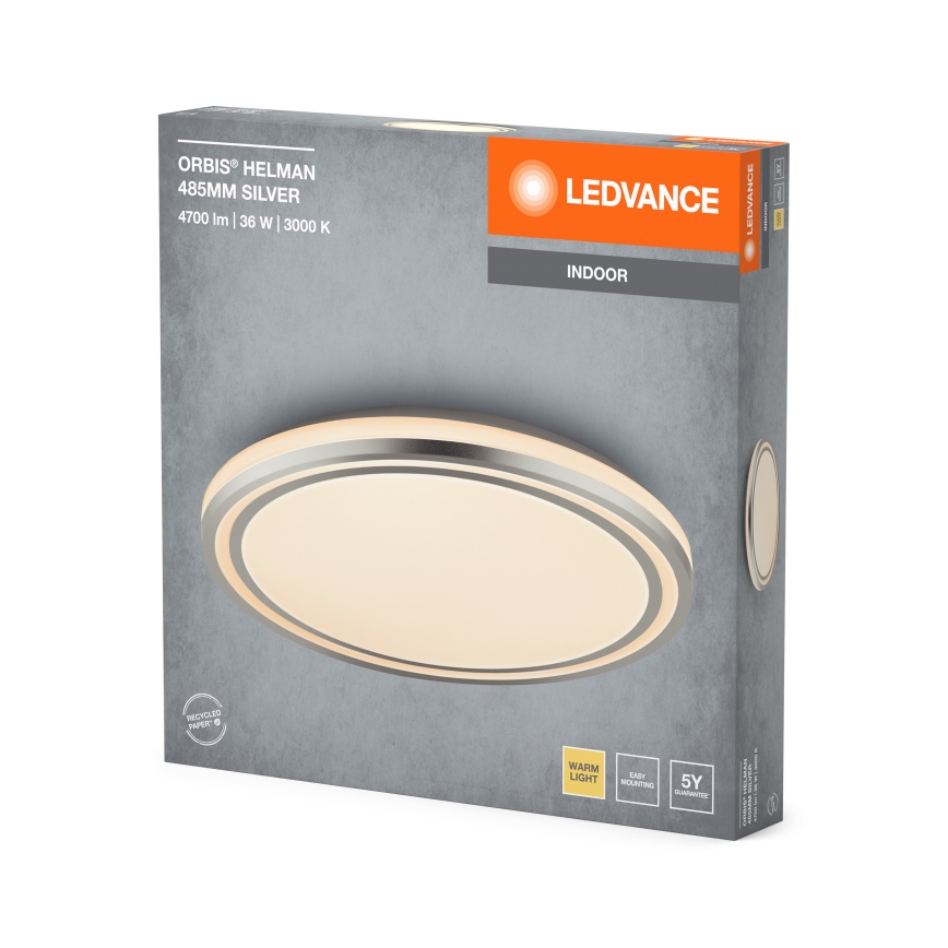 Ledvance - LED Ceiling light ORBIS HELMAN LED/36W/230V d. 48,5 cm silver