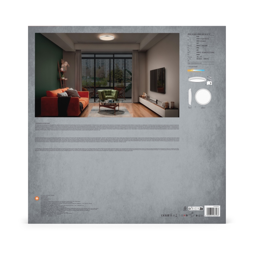 Ledvance - LED Ceiling light ORBIS HELMAN LED/36W/230V d. 48,5 cm silver