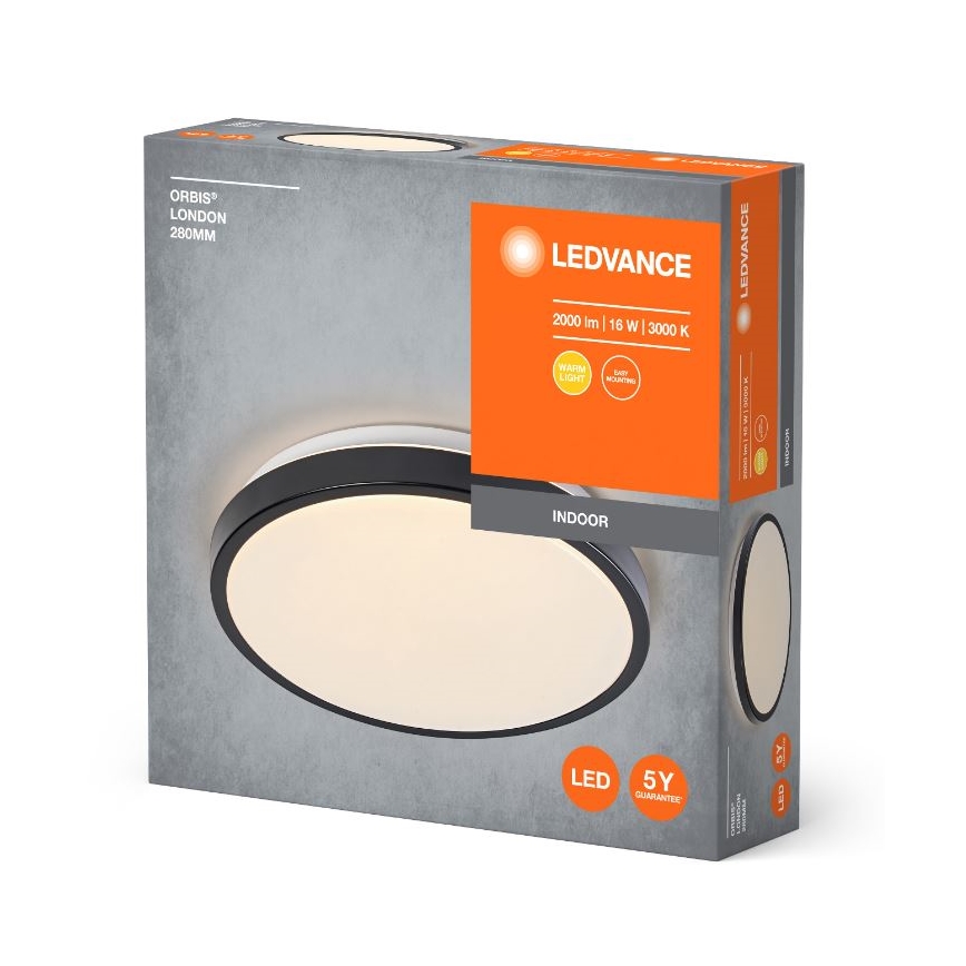 Ledvance - LED Ceiling light ORBIS LONDON LED/16W/230V black