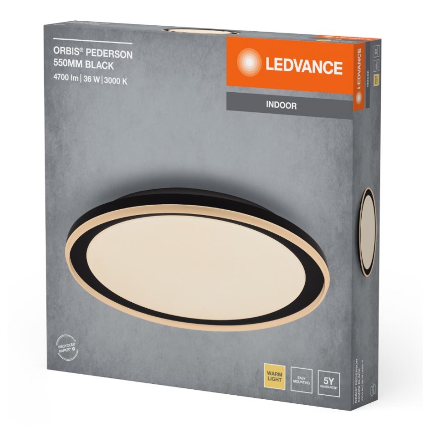 Ledvance - LED Ceiling light ORBIS PEDERSON LED/36W/230V d. 55 cm black