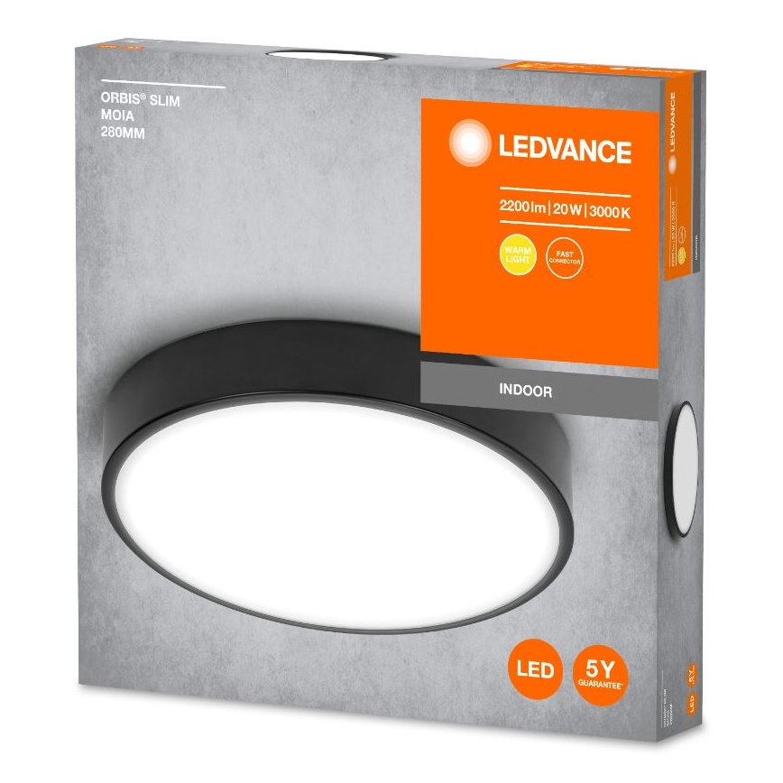 Ledvance - LED Ceiling light ORBIS SLIM LED/20W/230V black