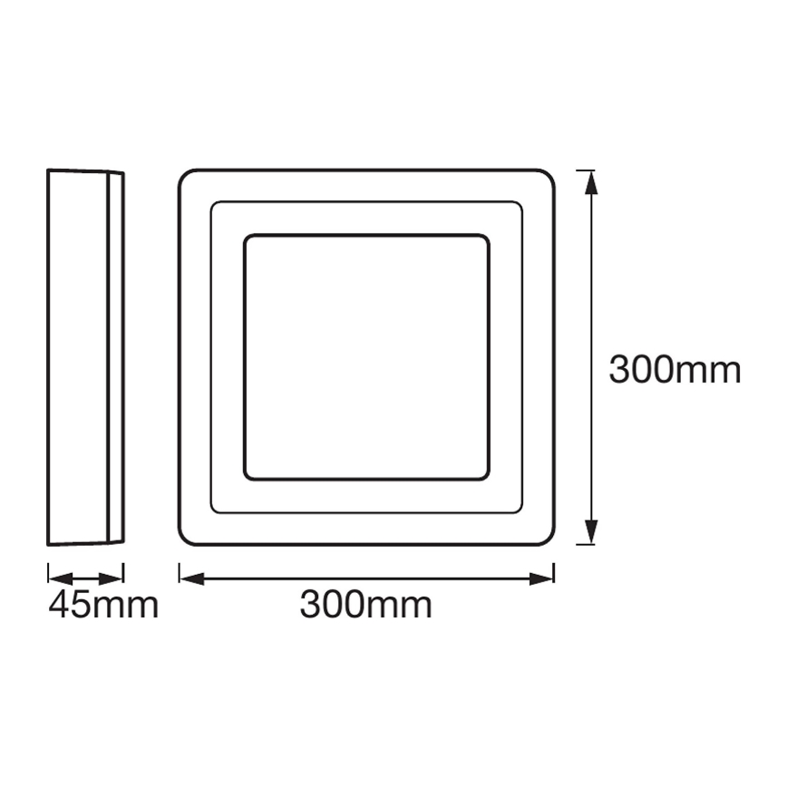 Ledvance - LED Ceiling light SQUARE LED/18W/230V