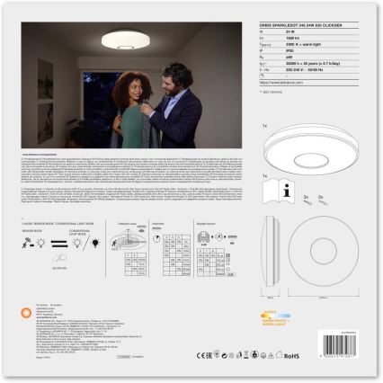 Ledvance - LED Ceiling light with a sensor SPARKLEDOT LED/24W/230V