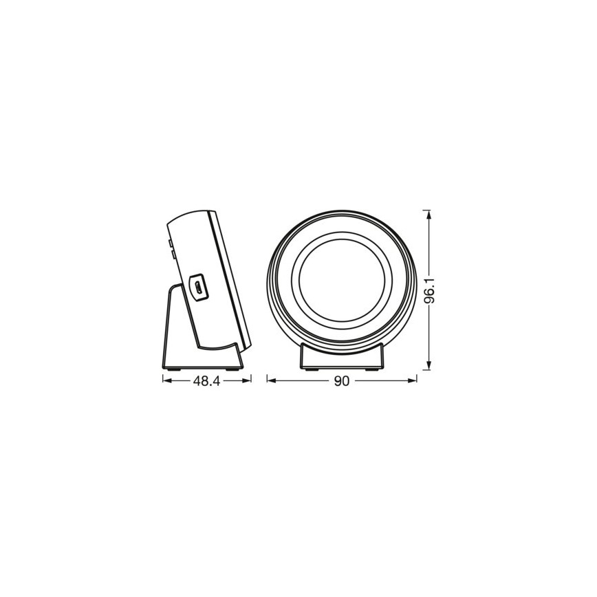 Ledvance - LED Digital clock with a backlight NIGHTLUX LED/0,3W/5V 1000mAh 3000/4000/6500K