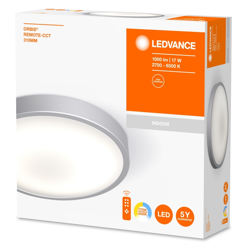 Ledvance - LED Dimmable ceiling light ORBIS LED/17W/230V 2700-6500 + remote control