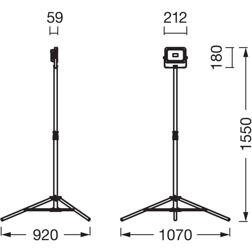 Ledvance - LED Dimmable floodlight with a holder WORKLIGHT TRIPOD LED/20W/3,7V IP54