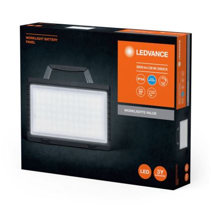 Ledvance - LED Dimmable outdoor rechargeable floodlight WORKLIGHT BATTERY LED/26W/5V IP54