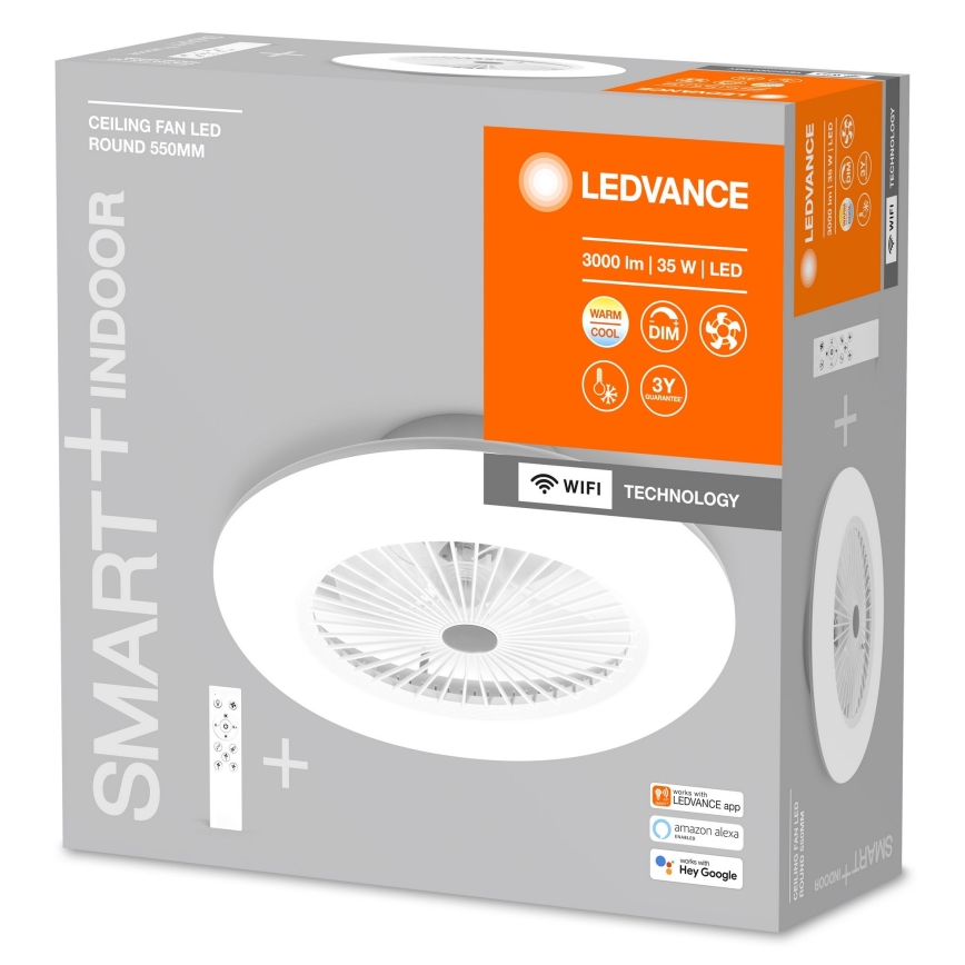Ledvance - LED Dimmable ceiling light with a fan SMART+ LED/35W/230V Wi-Fi 3000-6500K + remote control