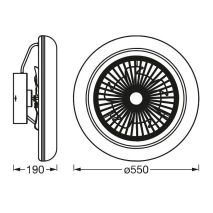 Ledvance - LED Dimmable ceiling light with a fan SMART+ LED/35W/230V Wi-Fi 3000-6500K + remote control