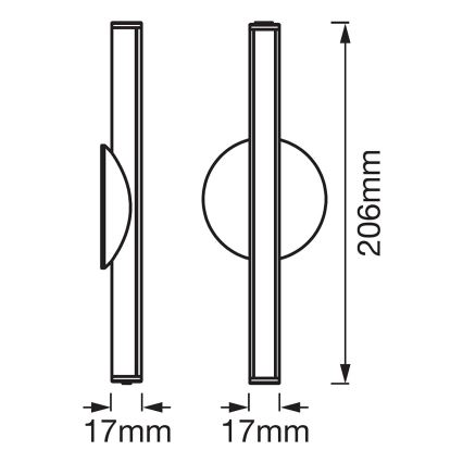 Ledvance - LED Dimmable mirror lighting LEDSTIXX LED/2W/Li-Ion 800 mAh IP44 CRI 90