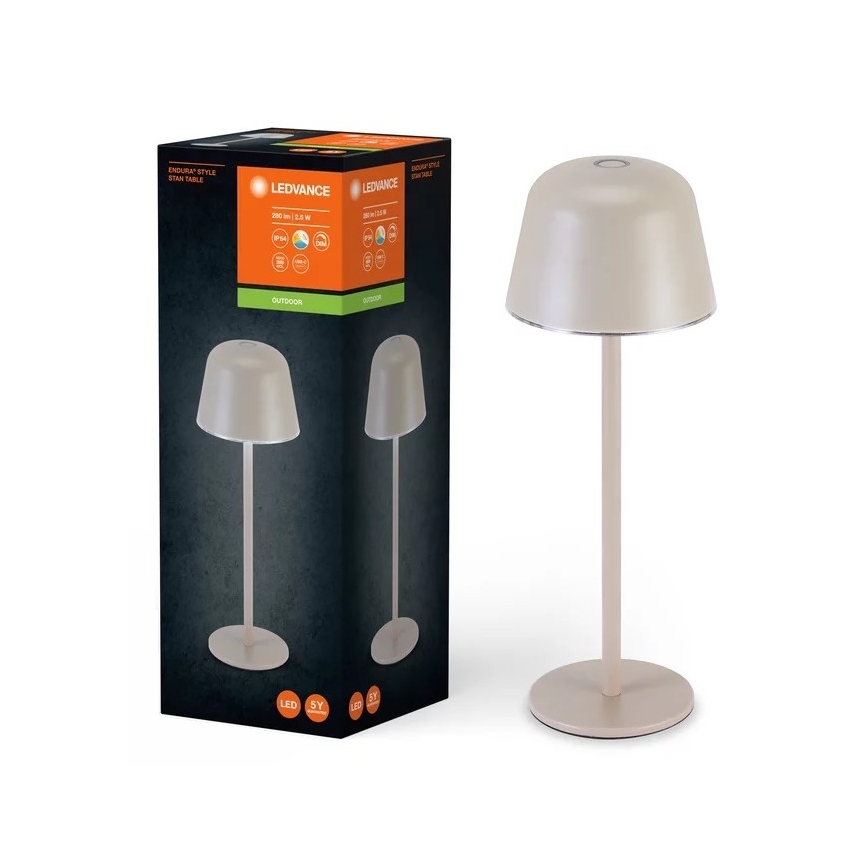 Ledvance - LED Dimmable outdoor rechargeable lamp TABLE LED/2,5W/5V IP54 beige